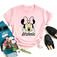 Moda mickey minnie mouse disney camiseta roupas femininas verão manga curta topos casuais camiseta kawaii - loja online
