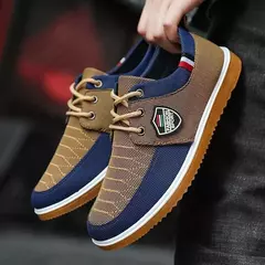 Imagem do 2025-sapatos casuais masculinos mocassins de trabalho vulcanizados malha leve homem sapatos esportivos sapatos de lona para homem/zapatos para hombres