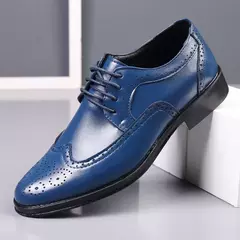 Sapatos de couro de bezerro genuíno, sapatos formais de negócios clássicos masculinos, sapatos Oxford artesanais na internet