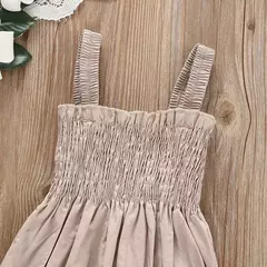 Roupas do bebê macacão de verão outfit cor sólida ruched criança menina casual sem mangas suspensórios crianças conjunto bandana na internet