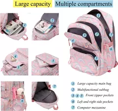 Rolling School Bags for Girls, Mochila impermeável para crianças com rodas, Trolley Luggage Back Pack, Ensino médio - comprar online