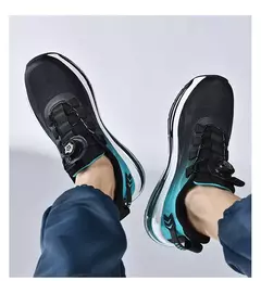 Tênis de corrida acolchoados para homens, tênis antiderrapantes, botões rotatórios, adequados para exterior, casual, conforto, alta qualidade, venda quente - comprar online