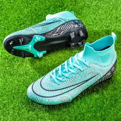 Botas longas de futebol para homens, grama infantil, TF, FG Training Soccer Shoes, tênis esportivos profissionais, tênis de futebol ao ar livre - loja online