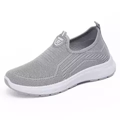 Sapatos femininos leves respiráveis tamanho grande apartamentos para senhora, deslizamento em sapatos casuais esporte ao ar livre tênis moda tênis