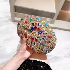 Imagem do Embreagem de cristal diamante para mulheres, bolsa de noite, bolsa luxuosa para casamento, carteira feminina, brilhante, festa