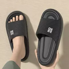 Imagem do Slides planos antiderrapantes para homens e mulheres, chinelos casuais femininos, chinelos internos para casa, sandálias femininas de verão, moda feminina, seabeach fino e fino