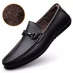 Imagem do Sapatos de couro genuíno para homens, mocassins de negócios casuais, apartamentos artesanais para dirigir, moda que combina com tudo, nova chegada