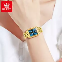 OLEVS-Relógio Quartzo de Diamante Impermeável em Aço Inoxidável Feminino, Elegante, Top Fashion, Negócios, Luxo, Original na internet