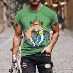 T-shirt Anime 3D Asterix e Obelix para homens e mulheres, Tops de manga curta, T-shirt, Cartoon Streetwear, Roupa infantil, moda