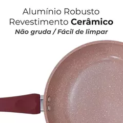 Imagem do Conjunto de Panelas de Indução Antiaderente Cerâmica Incanto Vinho 5 Peças - Em Casa Tem