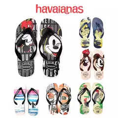 Havaianas-chinelos antiderrapantes para homem e mulher, com múltiplos padrões cartoon, pés de praia ao ar livre - loja online