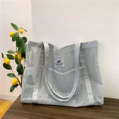 Bolsa de Ombro de Malha Transparente para Mulheres, Bolsa Elegante, Portátil, Compras, Viagens, Praia, Net, Tote - loja online