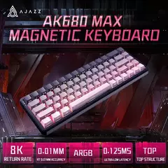 Ajazz ak680 max interruptor magnético com fio teclado mecânico troca quente 8k taxa de pesquisa rgb personalizado jogos keybaord pc e-sports