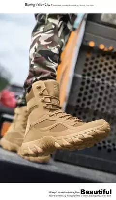 Botas de couro masculinas, sapatos casuais ao ar livre, designer leve, botas de trabalho quentes, botas artesanais clássicas - loja online