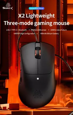 SOREX X1 RGB Light Advanced PC Tri-Mode Mouse óptico sem fio para jogos - comprar online
