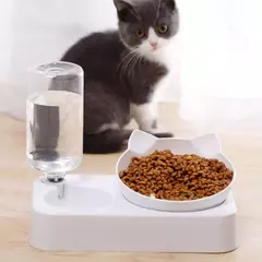Pet Bowl 15 Graus Tilt para Proteger a Vértebra Cervical Dog Food Bowl Automático Beber Alimentador Pet Alimentação Suprimentos - loja online