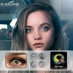 Eyeshare 1 par de lentes de contato de halloween para olhos cosplay lentes multicoloridas para olhos lentes de contato amarelas lentes azuis anuais - comprar online