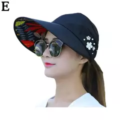 Chapéu de sol dobrável de aba larga feminino, viseira de praia anti-UV, chapéu casual feminino, moda férias de verão - Wolf Magazine