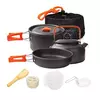 Kit Panelas De Acampamento Conjunto De Cozinha Ao Ar Livre Equipamento De Alumínio Pote Ao Ar Livre Louça De Viagem Cozinha Caminhadas Picnic BBQ