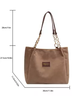 Sacola de camurça de grande volume para senhoras, elegante com uma bolsa de ombro - Wolf Magazine