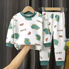 Desenhos animados infantis impresso algodão pijamas conjuntos, unisex, macio, conforto, quente, bonito, adequado, perfeito para meninos, meninas, outono, inverno, calor na internet
