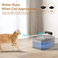 Rojeeco fonte de água automática sem fio para gatos, 2600mah, dispensador de água para animais de estimação, sensor infravermelho, fonte inteligente para animais de estimação na internet