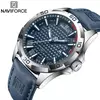 NAVIFORCE-Relógio de quartzo impermeável masculino com pulseira de couro, relógio de pulso esportivo masculino, marca de moda