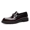 Sapato masculino vestido de fivela de rua, mocassins de couro genuíno, sapatos casuais luxuosos, sapato elegante bom ponto afiado, alta qualidade
