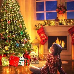 Imagem do LED Star Waterfall Lights para o Natal, luzes de corda, enfeites de árvores, decorações, ano novo, 2025, 2024