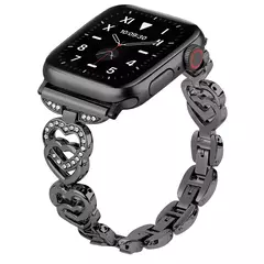 Pulseira Coração de Diamante para Apple Watch, iWatch Series SE, 7, 6, 3, 5, Ultra 2, 8, 9, 40mm, 44mm, 38mm, 45 milímetros, 41 milímetros, 49 milímetros, 42 milímetros - loja online