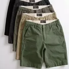 Calça masculina casual solta reta média, calça versátil com zíper, calça de trabalho, verão, nova, S a 4XL, 2024
