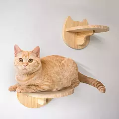Prateleira de escalada para gatos, montada na parede, escada de quatro degraus com poste de arranhões de sisal para gatos, torre de árvore, plataforma, móveis para animais de estimação - loja online