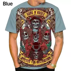 Homens e mulheres em 3D impresso T-shirts, Guns N Roses, Rock Band, Skull Streetwear, personalizado mais camisa, verão, novo - comprar online