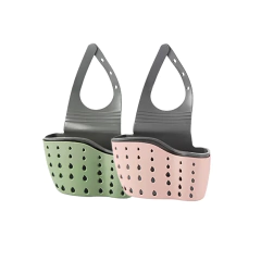 Casa cesta de drenagem de armazenamento titular pia da cozinha ajustável sabão esponja shlf pendurado drenagem cesta saco acessórios cozinha - loja online