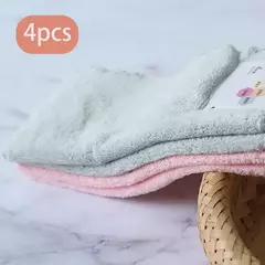 25x25cm 4 peças ultra-finas de fibra doméstica limpeza rosto desenhos animados de alta qualidade misturado com toalhas cachecol de toalha infantil