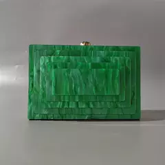 Saco de noite de luxo acrílico para mulheres, sacos na moda, bolsas de marca verde, bege, festa, casual, caixa bonito, mini embreagem, bolsa, carteira, carteira, novo
