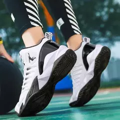 ? Tênis de basquete masculino, amortecimento respirável, antiderrapante, esportivo, para treinamento de ginástica, tênis de basquete atlético para mulheres - loja online