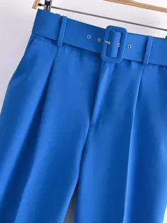 TRAF-Calças de escritório femininas de cintura alta, calças cortadas, roupa formal, roupas profissionais, outono na internet