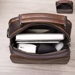 Imagem do Westal-bolsa de couro genuíno para homens, bolsa crossbody, bolsa mensageiro