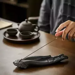 Cerâmica Buda Mão Incenso Sticks Titular, Incensário Aromático, Bergamota, Aromaterapia, Escritório, Teahouse, Decoração de Casa - loja online