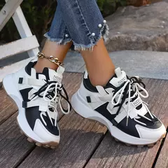 Novas mulheres tênis de malha respirável plataforma tênis feminino casual rendas até ao ar livre sapatos femininos baixo topo zapatos de mujer