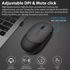 Xiaomi-Mouse sem fio compatível com Bluetooth, Ratos silenciosos 2.4G, DPI ajustável, Design ergonômico, USB recarregável, jogos, escritório - comprar online