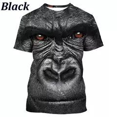 T-shirt de macaco divertido estampada em 3D para homens e mulheres, blusa de manga curta, camisa animal, lazer, verão, moda nova, 2022 - comprar online