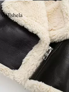 Willshela-Jaquetas de zíper frontal sólido feminino, gola lapela vintage, mangas compridas, roupas chiques de senhora, moda feminina na internet