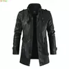 Inverno casaco de lã grossa casaco de couro longo outwear moda quente casual vintage roupas para homem steampunk biker jaqueta