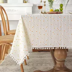 Toalha De Mesa De Mistura De Algodão Impresso Floral, Lavável Farmhouse Table Cover, Bege, Festa De Casamento, Sala De Estar, Decoração Do Chuveiro Do Bebê - comprar online