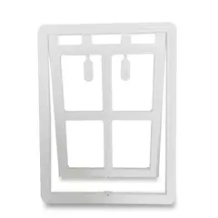 Imagem do Novo cão de estimação lockable gato gatinho porta para tela de plástico janela de segurança portas de aleta túnel pet cão cerca livre porta de acesso para casa