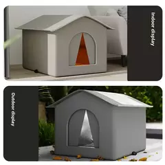 Casa para cães e gatos vadios, à prova d'água, ao ar livre, inverno, quente, para animais de estimação, camas de dormir, dobrável, lavável, para cães pequenos, suprimentos para cachorros - loja online