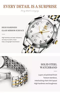 OLEVS-Relógio de quartzo para mulheres, aço inoxidável sólido, mostrador digital, pulseira elegante impermeável, espelho losango, conjunto presente - Wolf Magazine