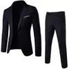 Conjunto de blazers e calças masculinas, ternos de negócios, jaquetas formais, terno casual, casacos de casamento elegantes, festa, 2 peças, 2023
